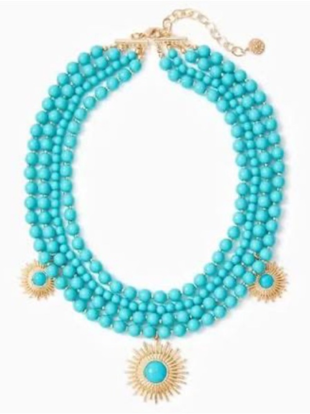 NWT Lilly Pulitzer Sunshine
Jungle Necklace (Turquoise) Gold Tone